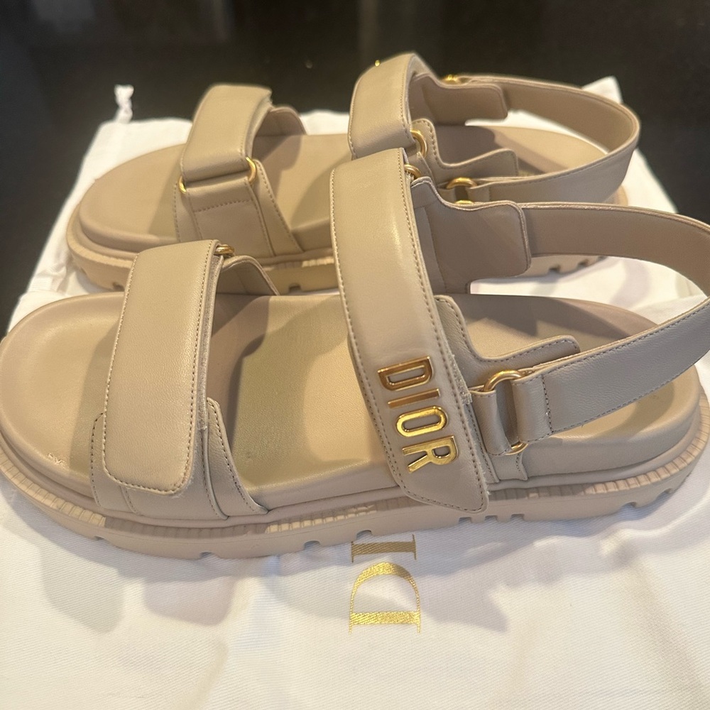 Dior Dioract Sandal Powder Beige Lambskim Size 40